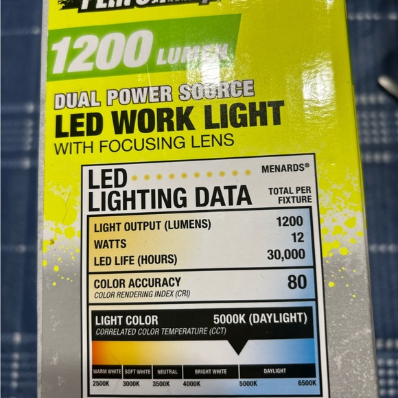 Performax 1200 Lumen Rechargeable LED Work Light w/Focusing Lens NWB - Picture 5 of 7